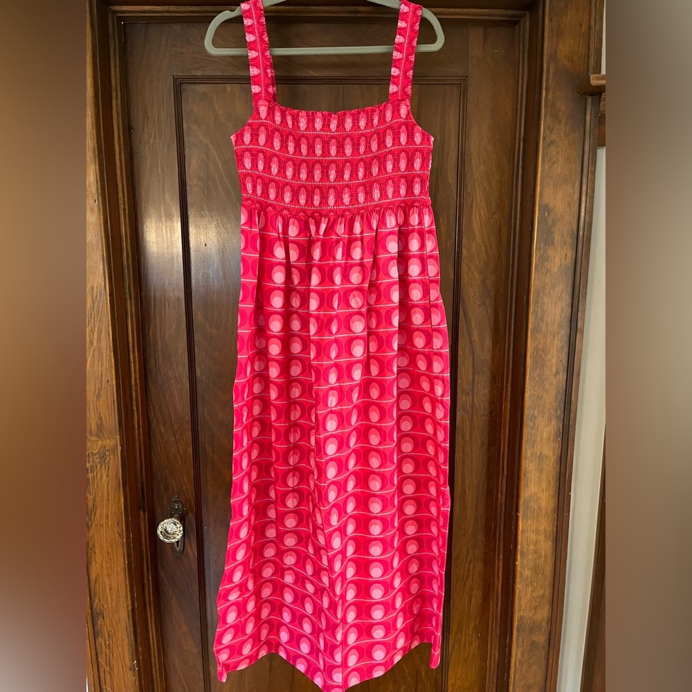 Zara Pink Sleeveless Maxi Dress with Square Neck